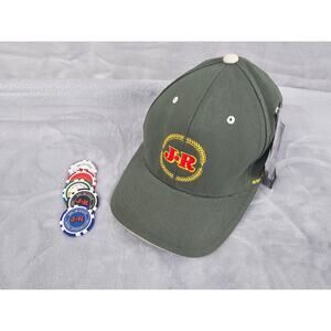 Jr Cigars Men's Embroidered Stitched Logo Flexfit Cap Hat‎  4 Free Poker Chips